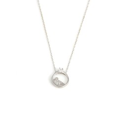 925 Sterling Silver Solitaire Ring & Dove Necklace with White CZs - Nusrettaki (1)