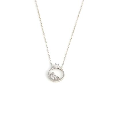 925 Sterling Silver Solitaire Ring & Dove Necklace with White CZs - 2