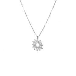 925 Sterling Silver Sun Dainty Pendant Necklace, Gold Plated - 7