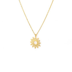 925 Sterling Silver Sun Dainty Pendant Necklace, Gold Plated - 8