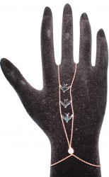 Swallow Shahmaran Hand Anklet- Rose Black-925 - 2