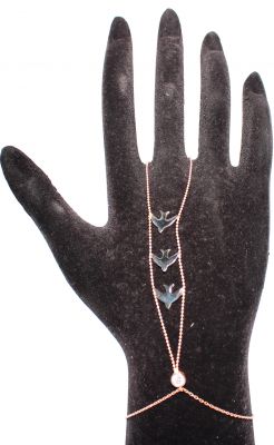 Swallow Shahmaran Hand Anklet- Rose Black-925 - 1