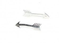 925 Sterling Silver Tiny Arrow Ear Cuffs, White Gold Plated - 6