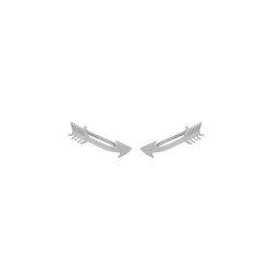 925 Sterling Silver Tiny Arrow Ear Cuffs, White Gold Plated - 3