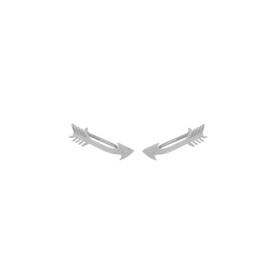 925 Sterling Silver Tiny Arrow Ear Cuffs, White Gold Plated - 3