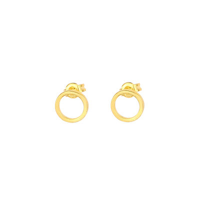 925 Sterling Silver Tiny Circles Stud Earings, White Gold Plated - 4