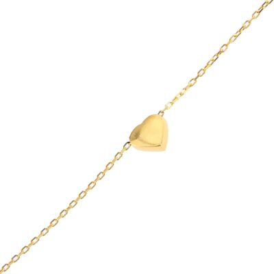 925 Sterling Silver Tiny Heart Bracelet, White Gold Plated - 4