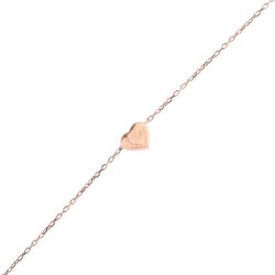 925 Sterling Silver Tiny Heart Bracelet, White Gold Plated - Nusrettaki (1)