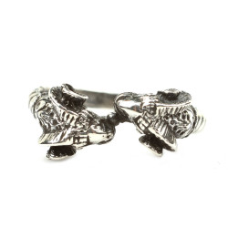 925 Sterling Silver Tiny Ram's Head Ring - 3