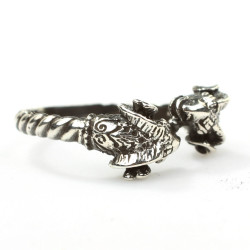 925 Sterling Silver Tiny Ram's Head Ring - 4