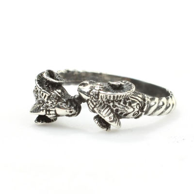 925 Sterling Silver Tiny Ram's Head Ring - 7