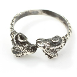 925 Sterling Silver Tiny Ram's Head Ring - 8