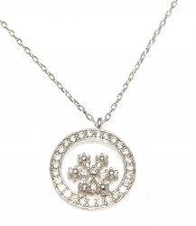 925 Sterling Silver Tiny Snowflake in a Circle Necklace - Nusrettaki (1)