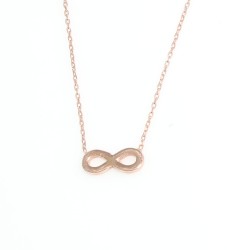 925 Sterling Silver Infinity Dainty Necklace, Rose Gold Vermeiled - Nusrettaki