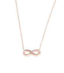 925 Sterling Silver Infinity Dainty Necklace, Rose Gold Vermeiled - Nusrettaki (1)