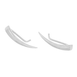 Sterling Silver Tooth Ear Cuffs, White Gold Plated - 5