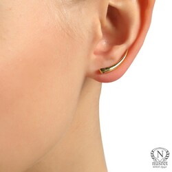 Sterling Silver Tooth Ear Cuffs, White Gold Plated - Nusrettaki (1)