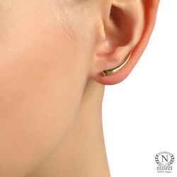 Sterling Silver Tooth Ear Cuffs, White Gold Plated - 2