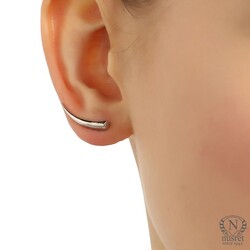 Sterling Silver Tooth Ear Cuffs, White Gold Plated - Nusrettaki