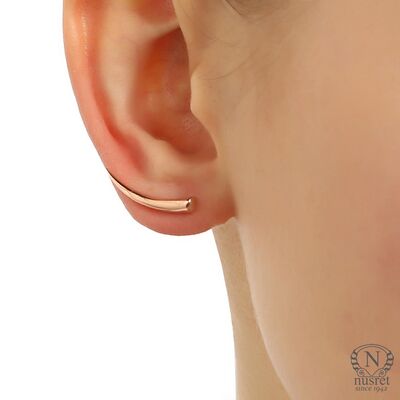 Sterling Silver Tooth Ear Cuffs, White Gold Plated - 3