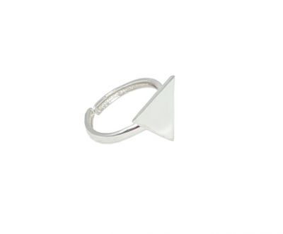 925 Sterling Silver Triangle Ring - 4