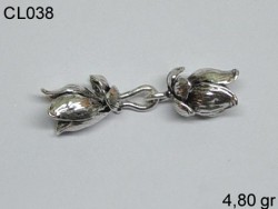 Nusret - 925 Sterling Silver Tulip Flower Hook&Eye Clasp