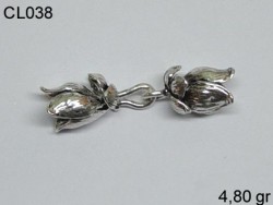 925 Sterling Silver Tulip Flower Hook&Eye Clasp - Nusret