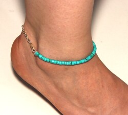 925 Sterling Silver Turquoise Anklet - 1