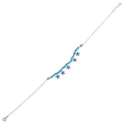 925 Sterling Silver Turquoise stone star model anklet - 5