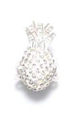 925 Sterling Silver White Stone Pineapple Ring 