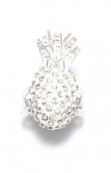 925 Sterling Silver White Stone Pineapple Ring - Nusrettaki