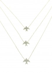 925 Ayar Gümüş Kırlangıç Kolye - 3