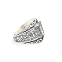 925s Silver Ottoman Tugra Signet Ring - 3
