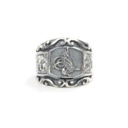 925s Silver Ottoman Tugra Signet Ring - 4