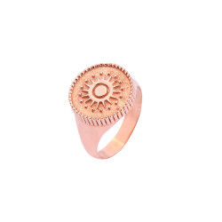 Sterling Silver Sun Signet Ring, Rose Gold Vermeil - Nusrettaki (1)