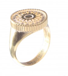 Sterling Silver Sun Signet Ring, Gold Vermeil - Nusrettaki (1)