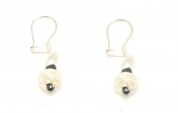 999 Silver Kazaz Handmade Knot Ball Earrings - Nusrettaki