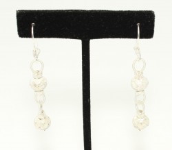 999 Silver Kazaz Handmade Knot Earrings with Two Balls - Nusrettaki (1)