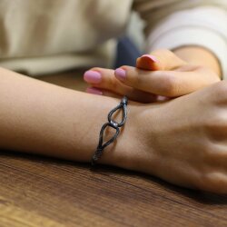 999 Ayar Gümüş El Örmesi Kazaziye Bileklik, Oksitli - Nusrettaki