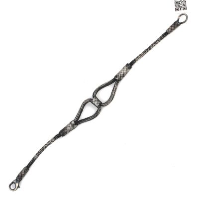 999 Ayar Gümüş El Örmesi Kazaziye Bileklik, Oksitli - 3