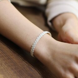 999 Ayar Gümüş Kazaz Örgü Model Bileklik - 3