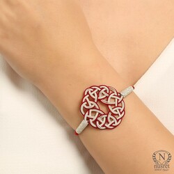 999 Sterling Silver Love Knot Design Bracelet - Nusrettaki