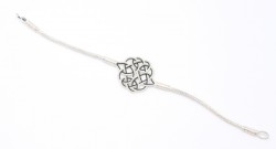 999 Silver Kazaz Hand Knitted Bracelet- White - 4