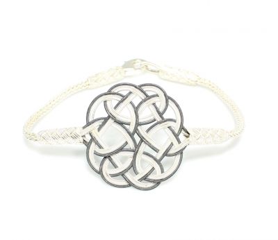 999 Silver Kazaz Hand Knitted Bracelet- White - 3