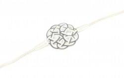 999 Silver Kazaz Hand Knitted Bracelet- White - Nusrettaki