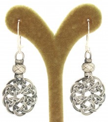 Pure 999 Silver Love Knot Kazaz Earrings - Nusrettaki (1)