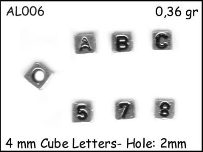 Gümüş Harf, Boncuk - AL006 - 1