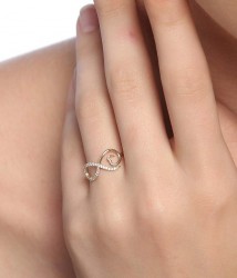 14K Gold Infinity Love Ring - Nusrettaki