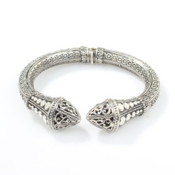 Ancient Byzantine Design Silver Bangle - Nusrettaki (1)