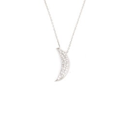 925 Ayar Gümüş Ay Kolye - Nusrettaki (1)